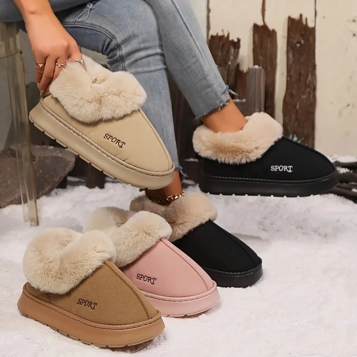 Cozy Plush Soft Slippers Shoes For Women Non-Slip Edelduft