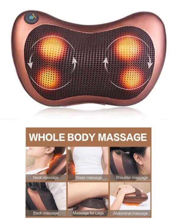 Back Massage Pillow with Heating Function - Electric Shiatsu Neck Massager Cushion Relax Neck / Back